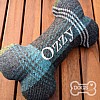 Personalised Bone Dog Toy - Country Tweed Collection - Midnight Blue - Ozzy 2